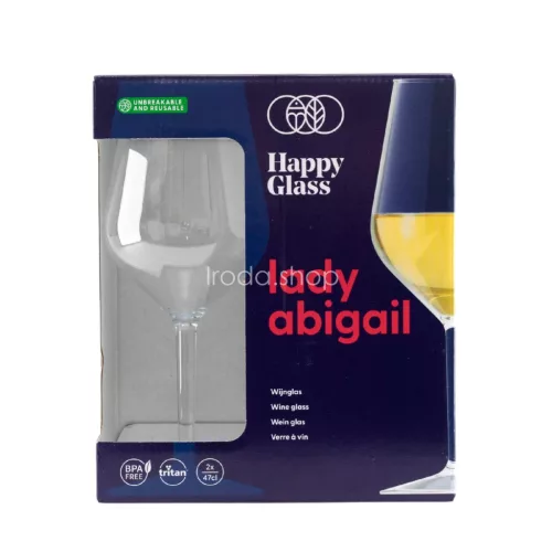 HappyGlass Lady Abigail törhetetlen borospohár, 47 cl, BPA mentes, élelmiszeripari minőség, 2 db / szett