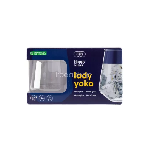 HappyGlass Lady Yoko törhetetlen koktélpohár, 40 cl, BPA mentes, élelmiszeripari minőség, 2 db / szett