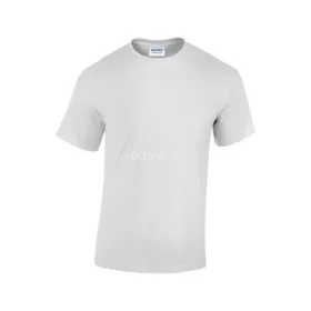   Póló, férfi, környakú, 100% pamut, L méret "Gildan", fehér