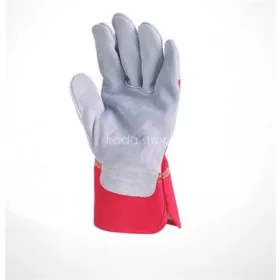  Rakodókesztyű, marhahasítékbőr, 11-es méret, szürke/piros