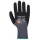 Védőkesztyű, nylon, nitrilhab, XL méret "DermiFlex Ultra Plus", szürke-fekete