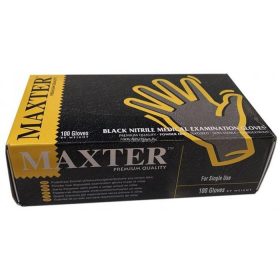   Védőkesztyű, egyszer használatos, nitril, L méret, 100 db, púder nélküli, fekete