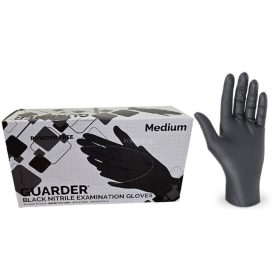   Védőkesztyű, egyszer használatos, nitril, M méret, 100 db, púder nélküli, fekete