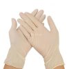 Védőkesztyű, egyszer használatos, latex, 5,7g, S méret, 100 db, púder nélküli, bézs
