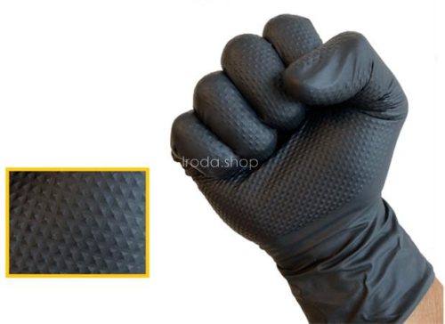 Védőkesztyű, egyszer használatos, nitril, 8,4g, XL méret, 90 db, púder nélküli, fekete