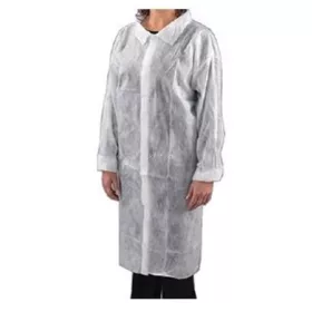   Látogató köpeny, egyszer használatos, tépőzáras, polipropilén, 20g, XL méret, fehér