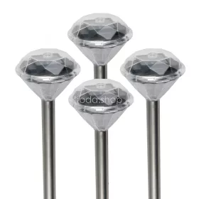   Home MX 802/4 napelemes kerti lámpa szett, 4 db, 1 db LED, fém és műanyag, automatikus, kristályszerű fej
