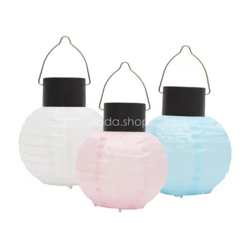 Home MX205 napelemes lampion, 3db-os szett, 1 db melegfehér LED, nylon, 30 g, gombakkumulátor, fehér vagy kék vagy rózsaszín