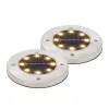 Home MX626WW napelemes kerti lámpa, 2 db-os szett, 8 db melegfehér LED, akkumulátor, acél és műanyag