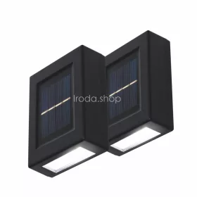   HOME MX658 napelemes falilámpa szett, 2db-os szett, 2db hidegfehér LED, cserélhető AA akkumulátor, fekete