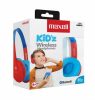 Fejhallgató, gyerek méret, vezeték nélküli, Bluetooth, mikrofonnal, MAXELL "HP-BT350", kék-piros