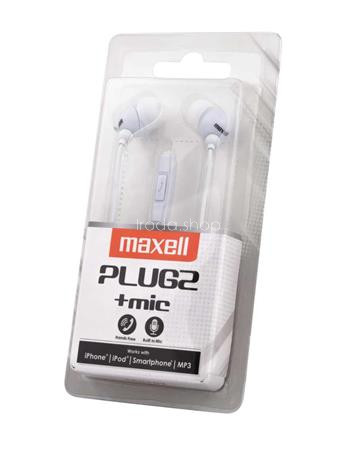 Fülhallgató, mikrofonnal, MAXELL "Plugz", fehér