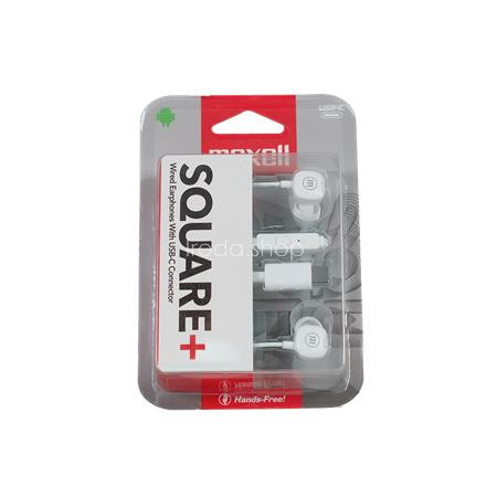 Fülhallgató, mikrofonnal, USB-C, MAXELL "Square+", fehér