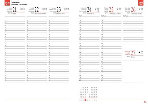 Tanári zsebkönyv, heti, 2026/2027 tanév, REALSYSTEM, pink