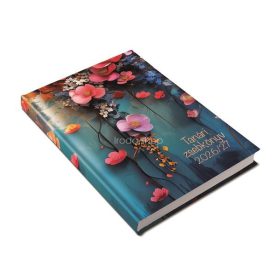   Tanári zsebkönyv, heti, 2026/2027 tanév, REALSYSTEM, floral