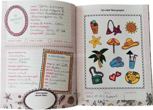 Színezd a napod barátság könyv, heti, 2026/2027 tanév, REALSYSTEM, kék