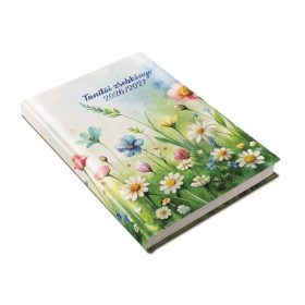   Tanítói zsebkönyv, heti, 2026/2027 tanév, REALSYSTEM, virágok