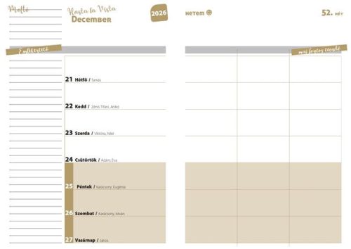 Hallgatói zsebkönyv, heti, 2026/2027 tanév, REALSYSTEM, akvarell