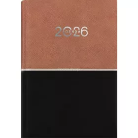   Naptár, tervező, A5, napi, DAYLINER "Contrast", barna-fekete