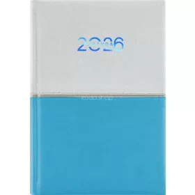   Naptár, tervező, A5, napi, DAYLINER "Contrast", fehér-világoskék