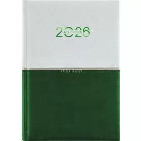   Naptár, tervező, A5, napi, DAYLINER "Contrast", fehér-zöld