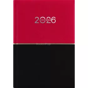   Naptár, tervező, A5, napi, DAYLINER "Contrast", piros-fekete