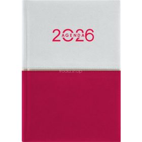   Naptár, tervező, B6, heti, DAYLINER "Contrast", fehér-piros