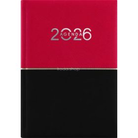   Naptár, tervező, B6, heti, DAYLINER "Contrast", piros-fekete