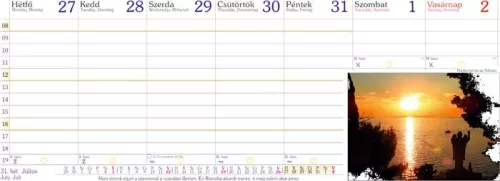 Naptár, asztali, fekvő, CSÍZIÓ, "Öko", kék