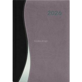   Naptár, tervező, A5, heti, DAYLINER, "Dubai", fekete-szürke