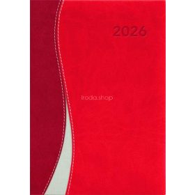   Naptár, tervező, A5, heti, DAYLINER "Dubai", piros-piros