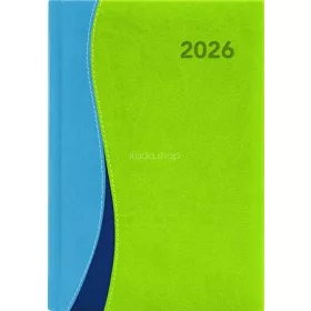   Naptár, tervező, A5, napi, DAYLINER, "Dubai", kék-zöld