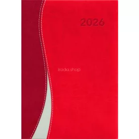   Naptár, tervező, A5, napi, DAYLINER "Dubai", piros-piros