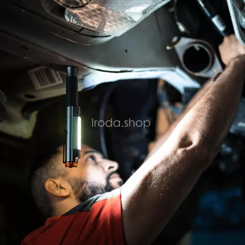 NEBO NE1041 Big Larry 3, zseblámpa és szerelőlámpa, 600 lm - 40 lm, övcsipesz, mágneses, Direct-to-Red