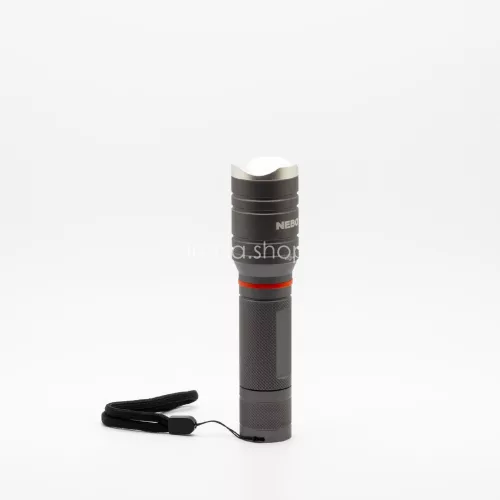 NEBO NEB-6746-G TAC SLYDE zseblámpa, 300 lumen, zoom, alumínium burkolat, IPX4, 5 féle üzemmód, elemes működés