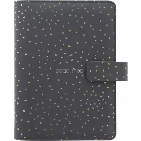   Kalendárium, gyűrűs, betétlapokkal, personal méret, FILOFAX, "Confetti", fekete