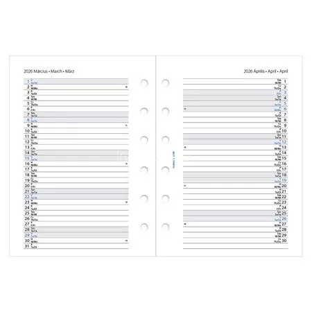 Kalendárium betét, tervező, heti, pocket (S) méret, FILOFAX, 2026