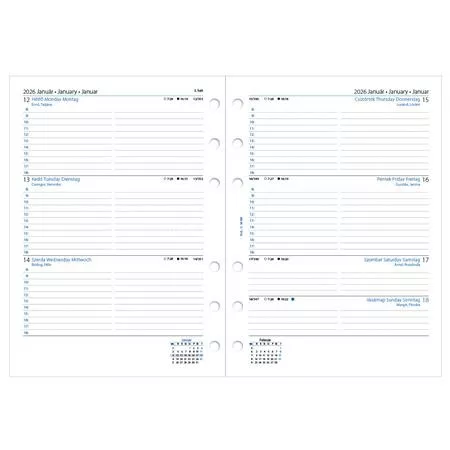 Kalendárium betét, tervező, heti, A5 (L), FILOFAX, 2026