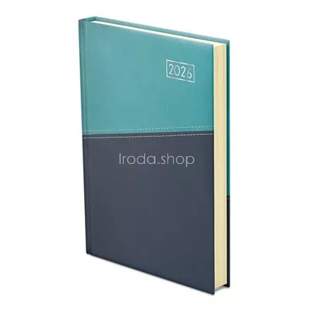 Naptár, tervező, A5, napi, TOPTIMER "Duplex", türkiz-kék