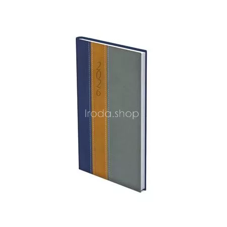 Zsebnaptár, álló elrendezésű, TOPTIMER, "Fashion", kék-okker-szürke