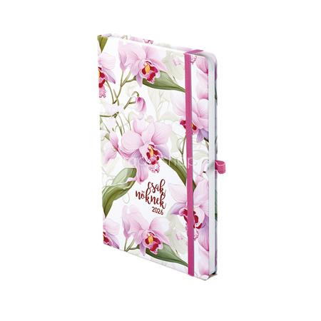 Naptár, tervező, A5, heti, TOPTIMER, "Csak Nőknek", orchidea