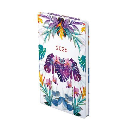 Naptár, tervező, A5, heti, keskeny, TOPTIMER, "Joy", pálma