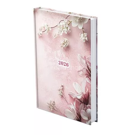 Naptár, tervező, A5, napi, TOPTIMER, "Joy", fátyolvirág