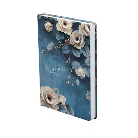 Naptár, tervező, B6, napi, TOPTIMER, "Joy", fehér rózsa