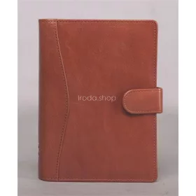   Kalendárium, gyűrűs, betétlapokkal, "L", marhabőr, SATURNUS, "212", barna