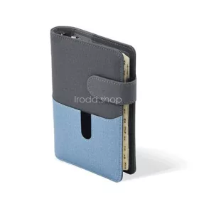   Kalendárium, gyűrűs, betétlapokkal, "L", műbőr, SATURNUS, "229", szürke-kék