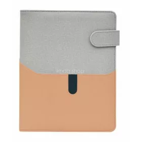   Kalendárium, gyűrűs, betétlapokkal, "L", műbőr, SATURNUS, "229", szürke-lazac