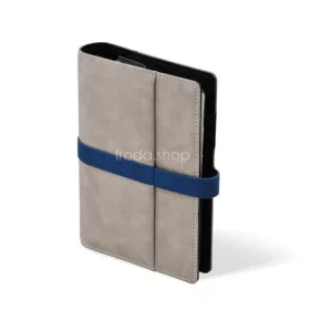   Kalendárium, gyűrűs, betétlapokkal, "M", műbőr, SATURNUS, "225" szürke-kék