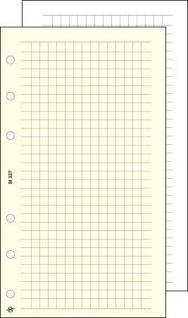 Kalendárium betét, jegyzetlap, "M", kockás, SATURNUS, chamois