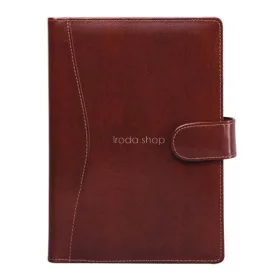   Kalendárium, gyűrűs, betétlapokkal, "M", újrahasznosított bőr, SATURNUS, "418", barna